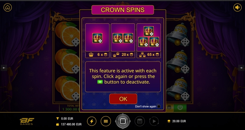 Stunning Crown Extra Dice BF Games Slots - Info and Rules