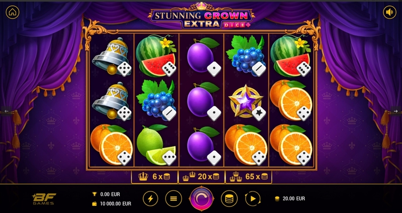 Stunning Crown Extra Dice BF Games Slots - Main Screen Reels