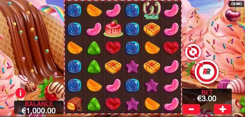 Sugar Burst Red Rake Gaming Slots - Main Screen Reels