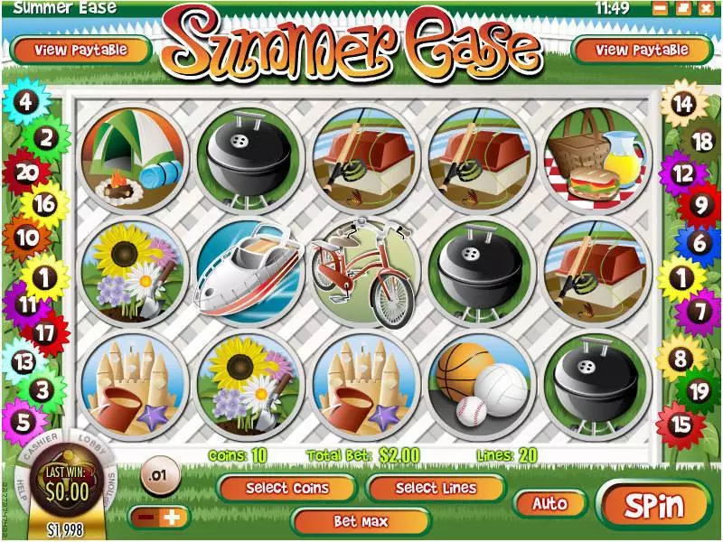 Summer Ease Rival Slots - Main Screen Reels