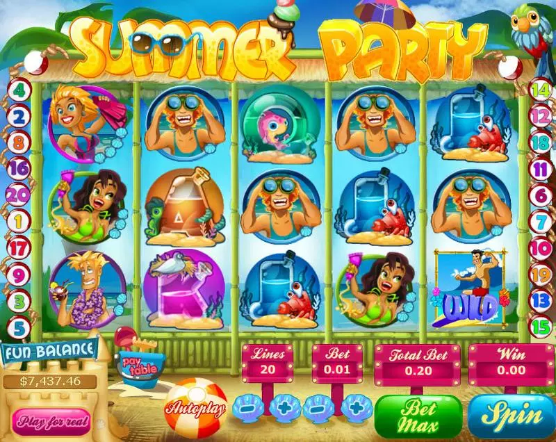 Summer Party Topgame Slots - Main Screen Reels