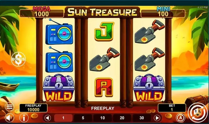 Sun Treasure  Slots - Main Screen Reels
