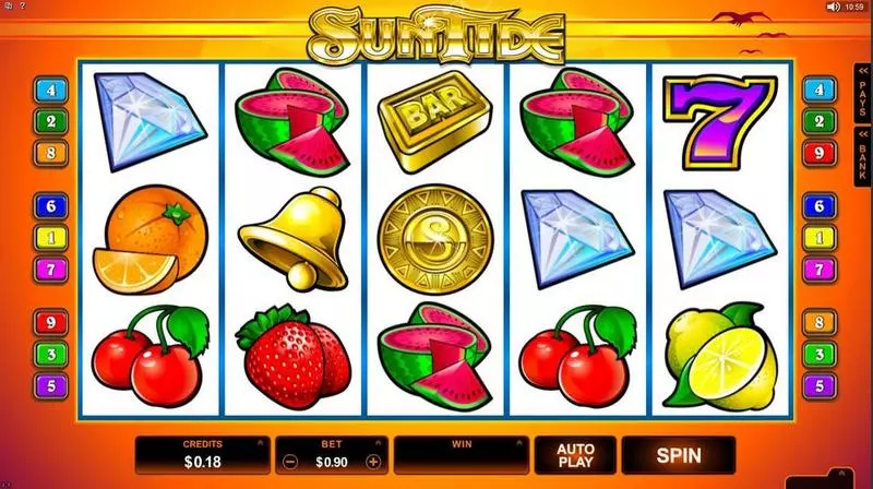 SunTide Microgaming Slots - Introduction Screen