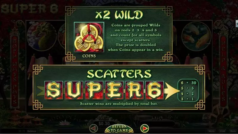 Super 6 RTG Slots - Info and Rules