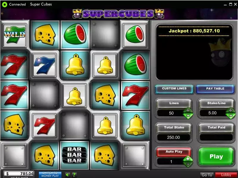 Super Cubes 888 Slots - Main Screen Reels