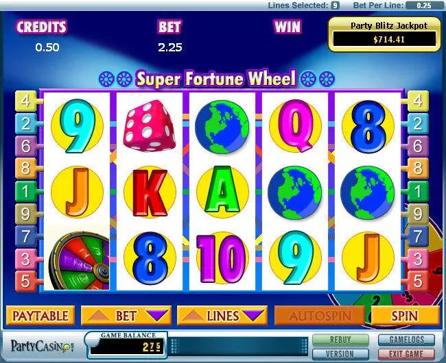 Super Fortune Wheel bwin.party Slots - Main Screen Reels