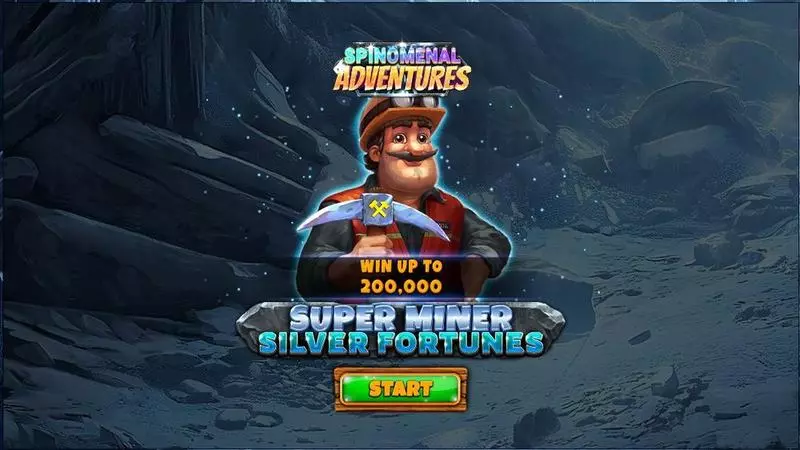 Super Miner – Silver Fortunes Spinomenal Slots - Introduction Screen