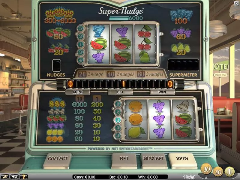Super Nudge 6000 NetEnt Slots - Main Screen Reels