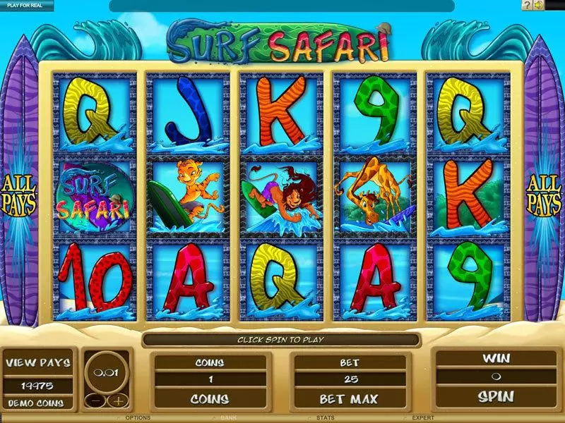 Surf Safari Genesis Slots - Main Screen Reels