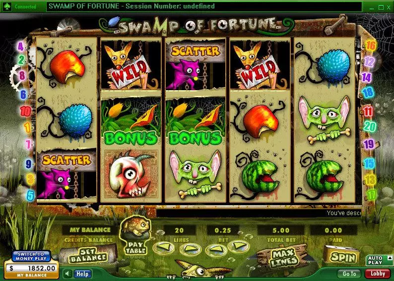 Swamp of Fortune 888 Slots - Main Screen Reels