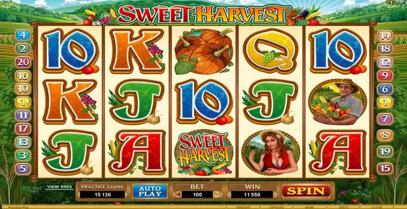 Sweet Harvest Microgaming Slots - Main Screen Reels