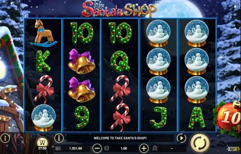 Take Santa’s Shop BetSoft Slots - Main Screen Reels