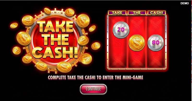 Take the Cash Red Rake Gaming Slots - Introduction Screen