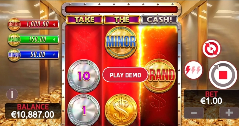 Take the Cash Red Rake Gaming Slots - Main Screen Reels