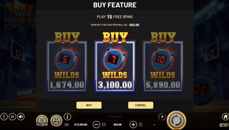 Take the Shot BetSoft Slots - Introduction Screen