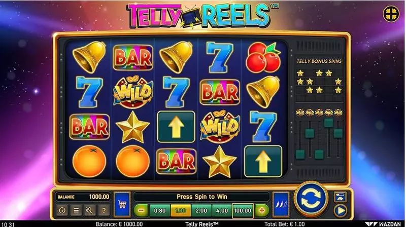 Telly Reels Wazdan Slots - Main Screen Reels
