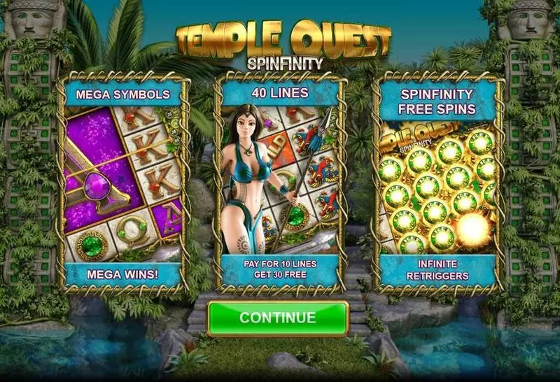 Temple Quest Spinfinity Big Time Gaming Slots - Info and Rules