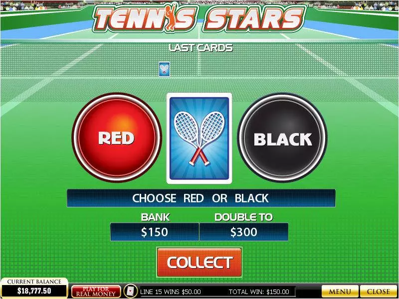 Tennis Stars PlayTech Slots - Gamble Screen