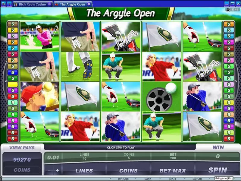 The Argyle Open Microgaming Slots - Main Screen Reels