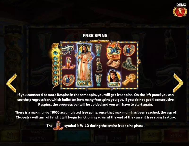 The Asp of Cleopatra Red Rake Gaming Slots - Bonus 3