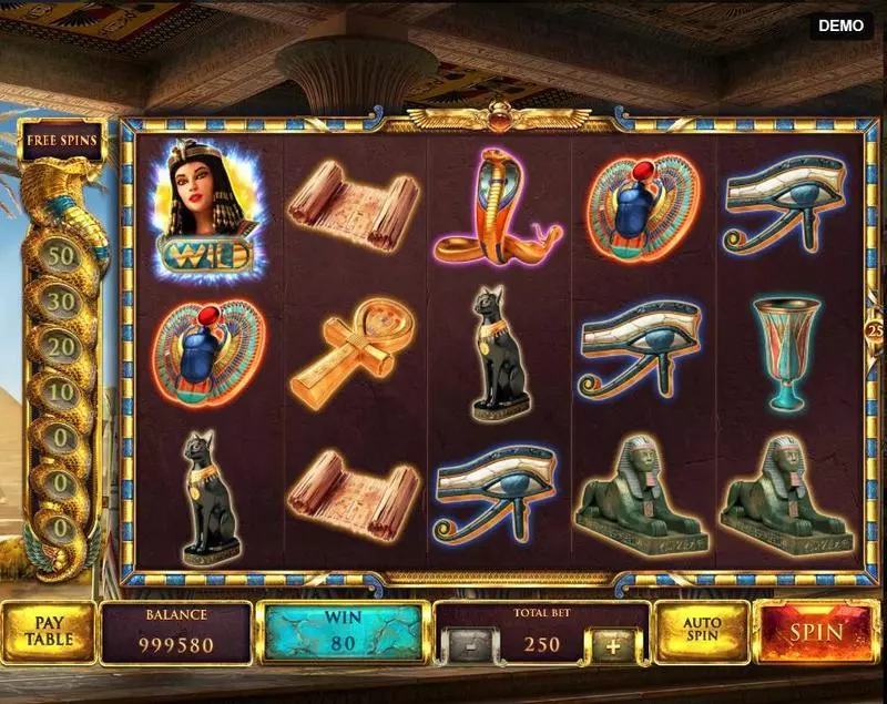 The Asp of Cleopatra Red Rake Gaming Slots - Paytable