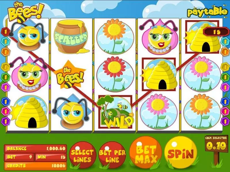 The Bees BetSoft Slots - Introduction Screen