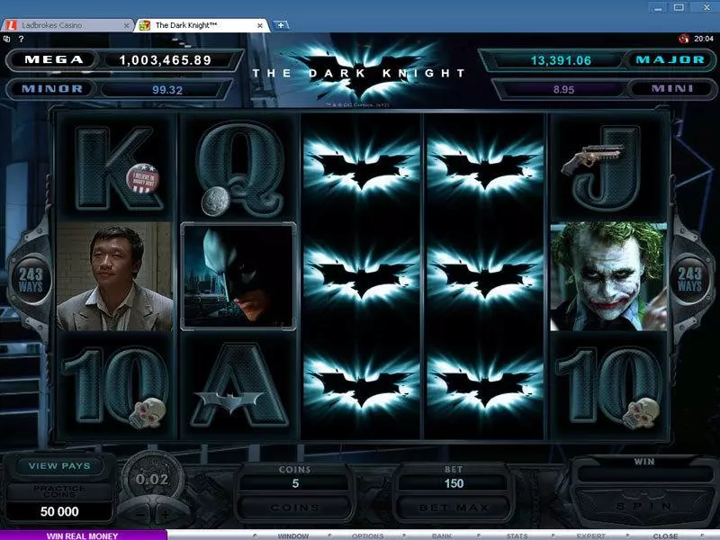 The Dark Knight Microgaming Slots - Main Screen Reels