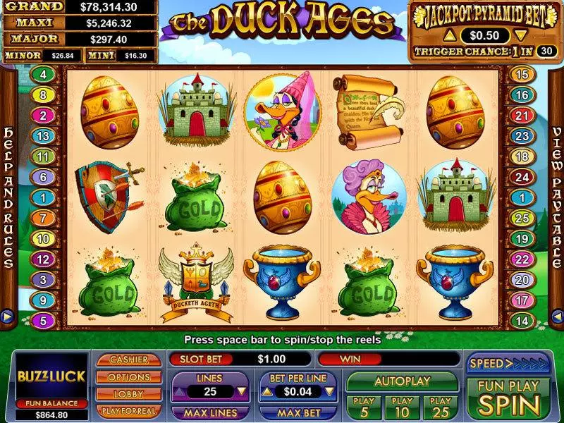 The Duck Ages NuWorks Slots - Main Screen Reels