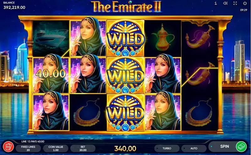 The Emirate II Endorphina Slots - Main Screen Reels