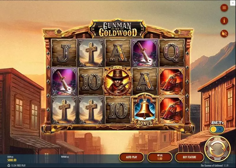 The Gunman of Goldwood Thunderkick Slots - Main Screen Reels