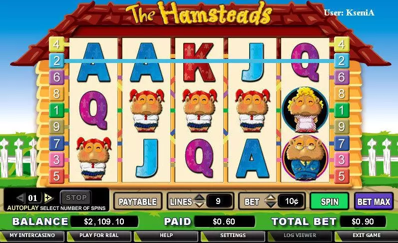 The Hamsteads CryptoLogic Slots - Main Screen Reels