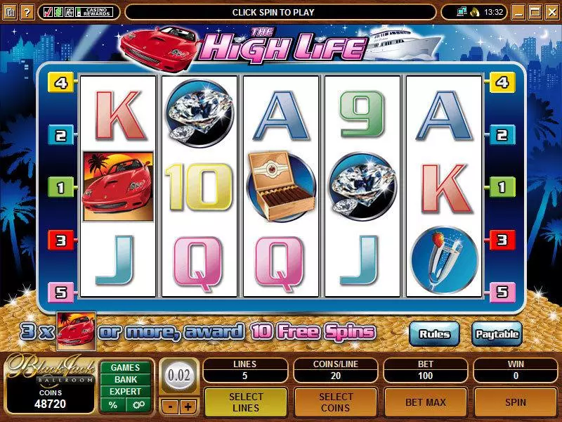 The High Life Microgaming Slots - Main Screen Reels