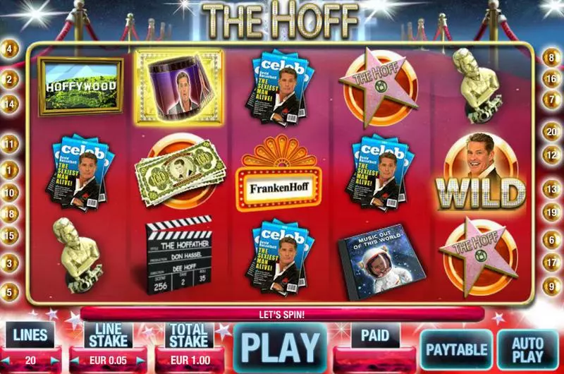 The Hoff MX Digital Slots - Main Screen Reels