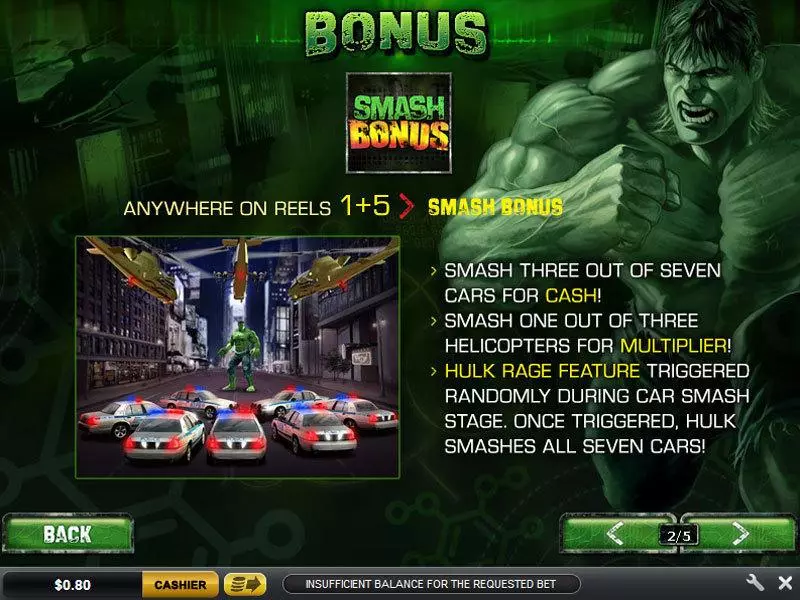 The Incredible Hulk 50 Line PlayTech Slots - Bonus 1