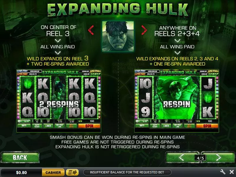 The Incredible Hulk 50 Line PlayTech Slots - Bonus 3