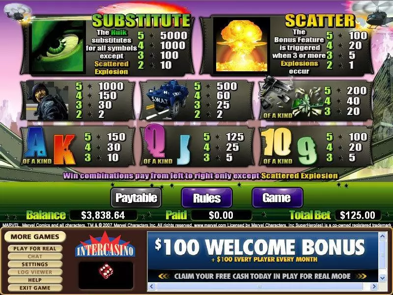 The Incredible Hulk - Ultimate Revenge CryptoLogic Slots - Info and Rules