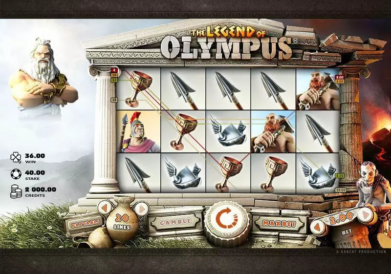 The Legend of Olympus Microgaming Slots - Main Screen Reels