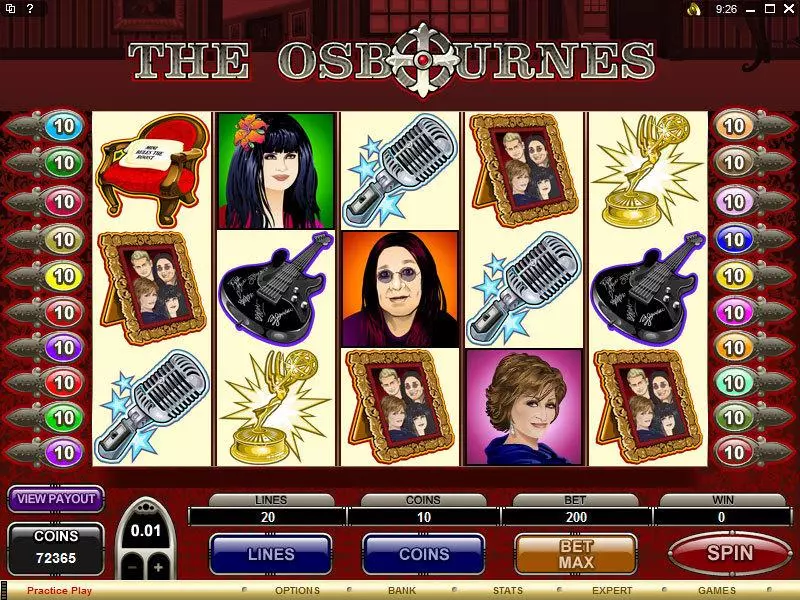 The Osbournes Microgaming Slots - Main Screen Reels