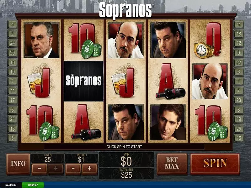 The Sopranos PlayTech Slots - Main Screen Reels