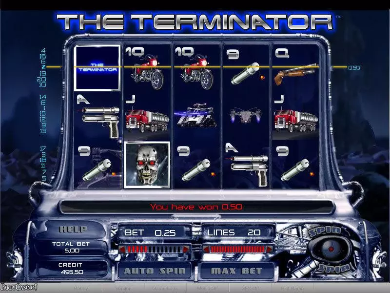 The Terminator bwin.party Slots - Main Screen Reels