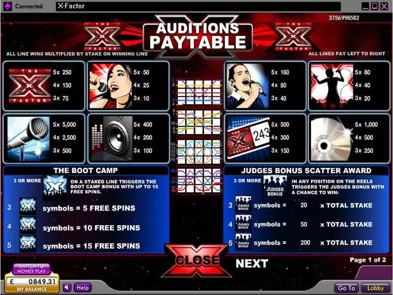 The X Factor 888 Slots - Info and Rules