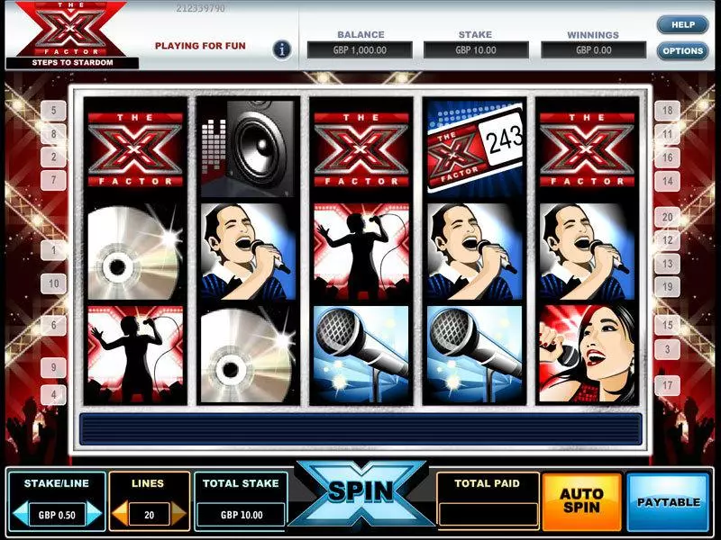 The X Factor PlayTech Slots - Main Screen Reels