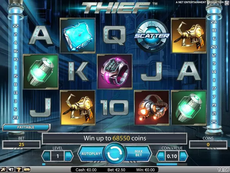 Thief NetEnt Slots - Main Screen Reels