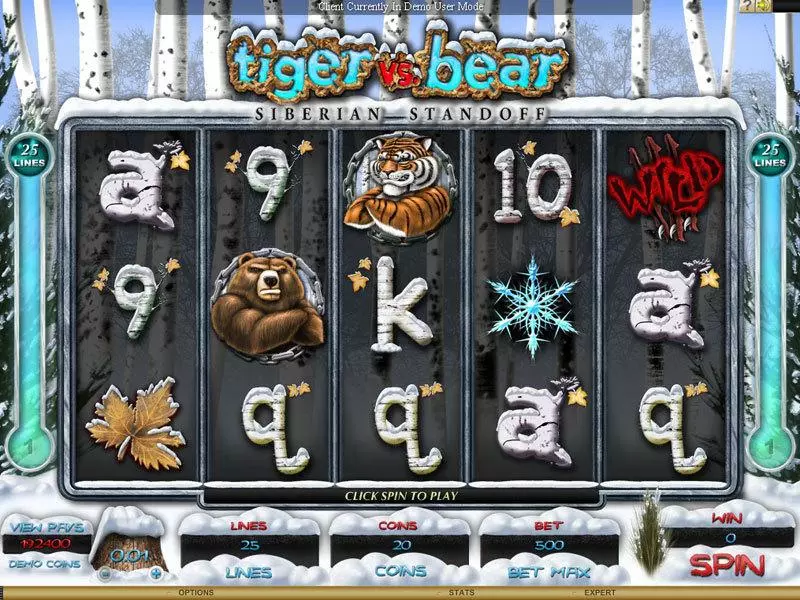 Tiger vs Bear - Siberian Standoff Genesis Slots - Main Screen Reels
