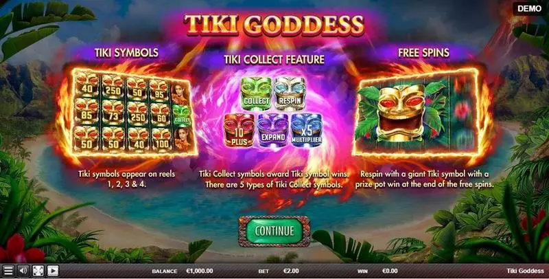 Tiki Goddess Red Rake Gaming Slots - Info and Rules