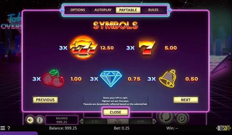 Total Overdrive BetSoft Slots - Bonus 1
