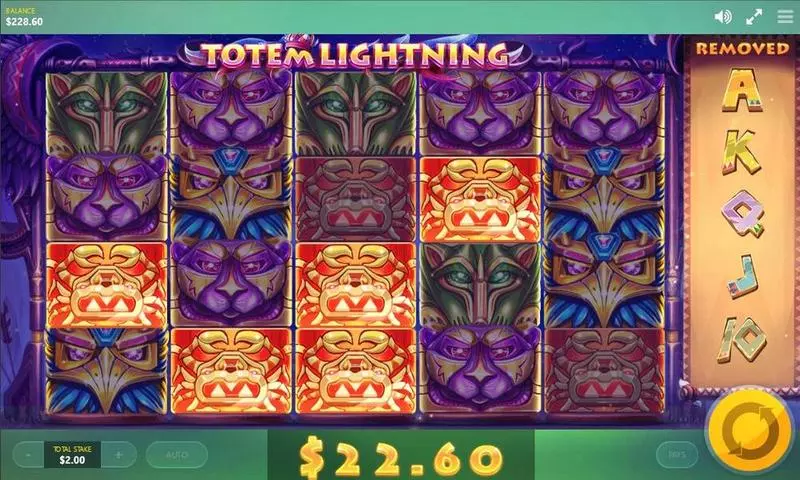 Totem Lightning Red Tiger Gaming Slots - Main Screen Reels