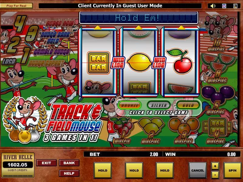 Track and Fieldmouse Microgaming Slots - Main Screen Reels