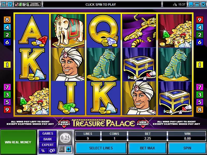 Treasure Palace Microgaming Slots - Main Screen Reels