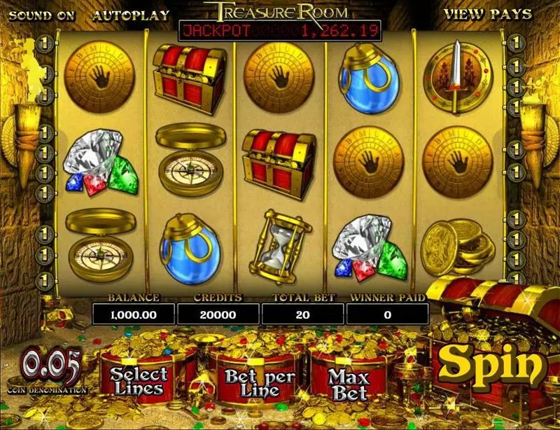 Treasure Room BetSoft Slots - Main Screen Reels